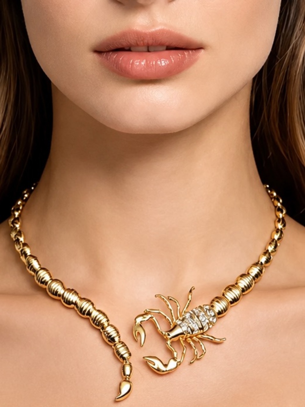 Gold Scorpion Statement Necklace - Women Jewelry